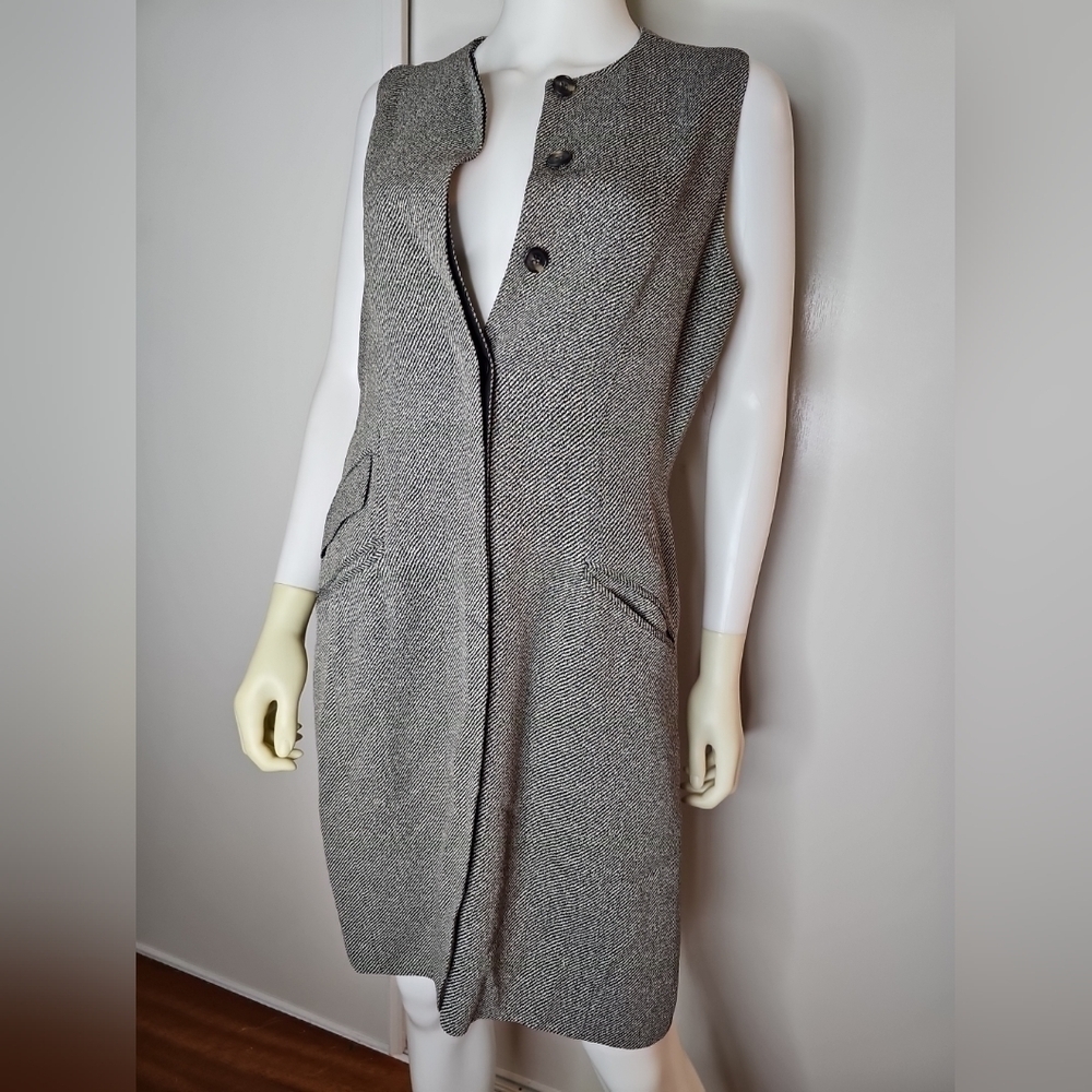 Emanuel Ungaro Women’s Sleeveless Tweed Button Down Sheath Dress Lined Size 8